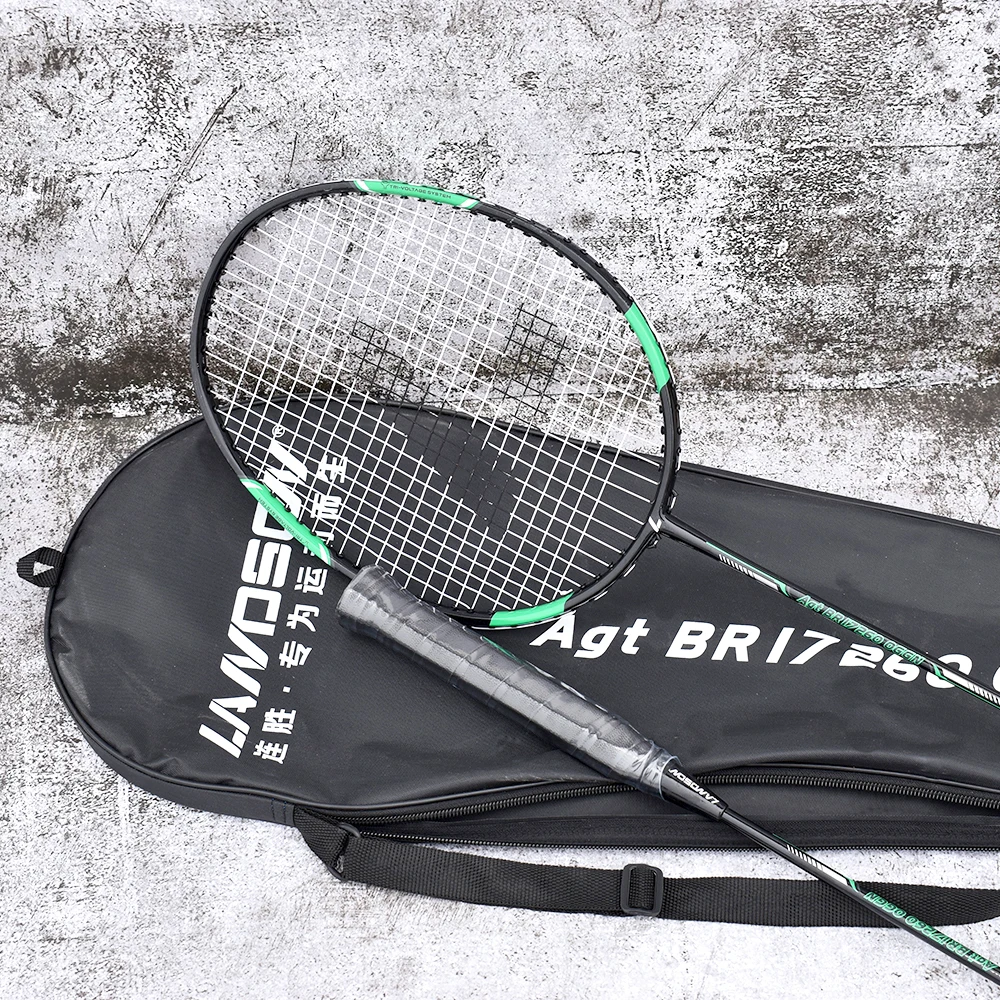 

LANDSON One-piece Aluminum Alloy Durable Badminton Racket Ball Control Type 20-23lbs Badminton Racquet Badminton Racket Set