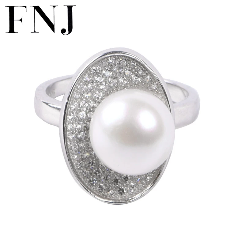 

FNJ Shell Ring 925 Silver New Original S925 Sterling Silver Rings for Women Jewelry USA size 5-8 White Zircon