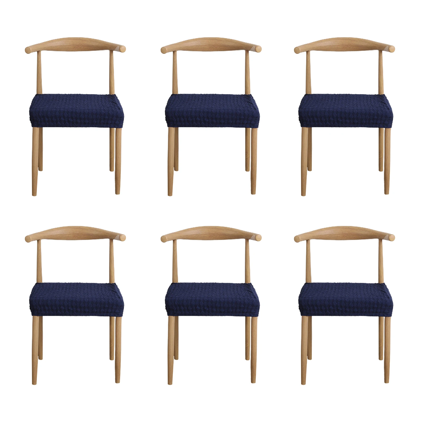 

6pcs Slipcover Home Decor Reusable Seat Cover Jacquard Weave Removable Dining Chair High Stretch Solid Easy Install Washable