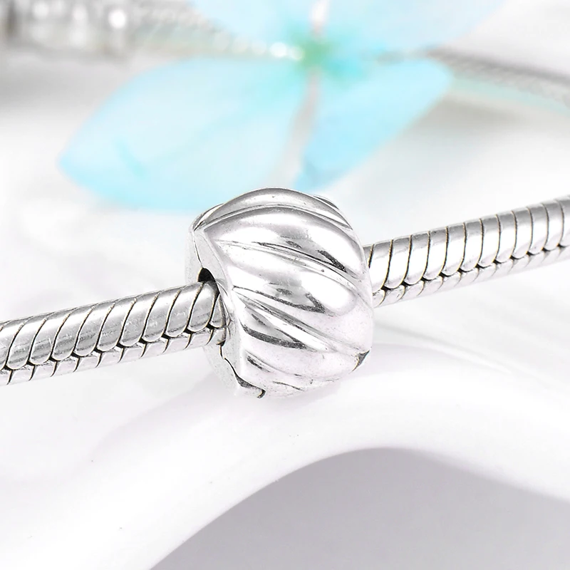 Модные круглые очаровательные бусины-зажимы из стерлингового серебра 100% пробы с