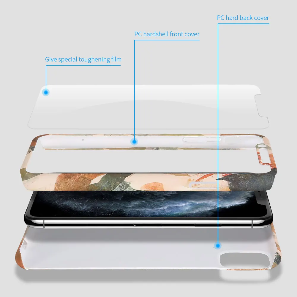 Чехол KISS 360 полный защитный чехол для телефона iPhone 11 Pro MAX 6 6S 7 8 Plus X XS XR Цветочный