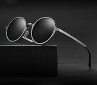 men fashion outdoor sports ultralight al mg alloy round full rim polarized sunglasses custom made myopia glasses 1 to 6