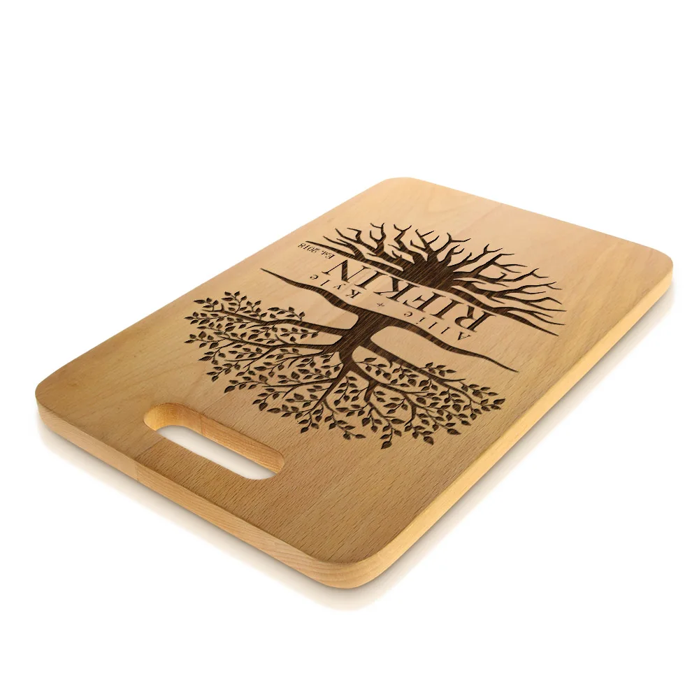 Дерево жизни Персонализированная разделочная доска лазерная гравировка Мясник