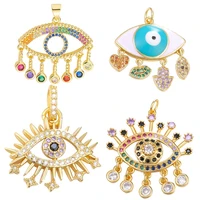 new luxury ladies chic gold charms colorful rhinestone filled evil eye coin brithday bracelet necklace women diy jewelry making