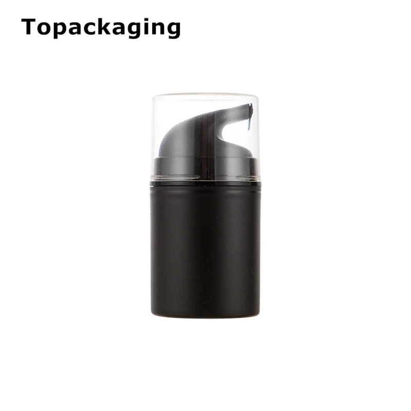 1.7oz 50ml Black Airless Pump Bottle PP Plastic Lotion Pump Refillable Bottles Male Cosmetic Packaging liquid soap dispenser