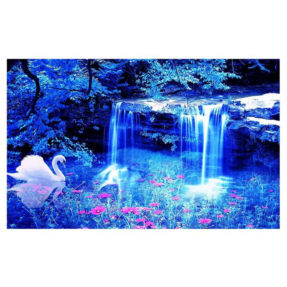 

CCY New 5D diamond painting handmade DIY embroidery cross stitch full custom photo "Scenic Waterfall" wall home decoration gift