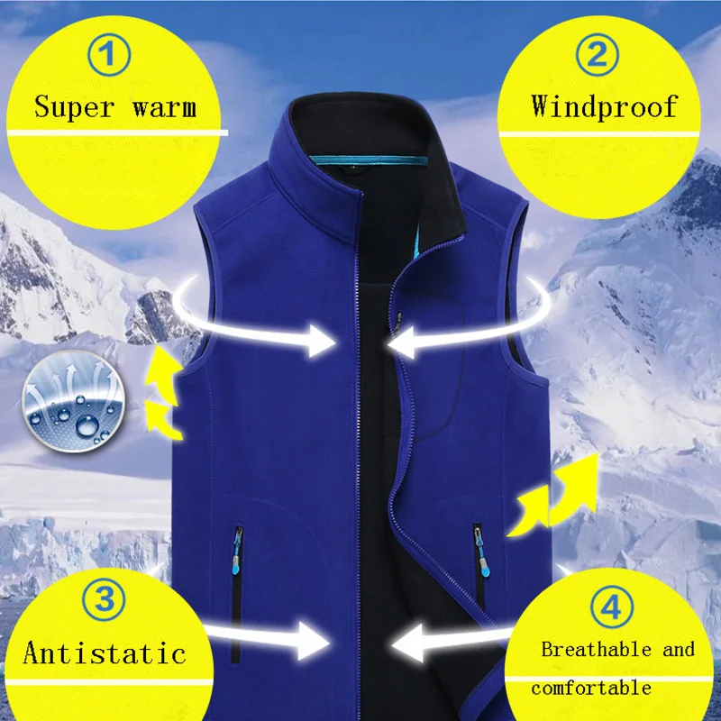 Дышащий флисовый жилет без рукавов для спорта на открытом воздухе альпинизма