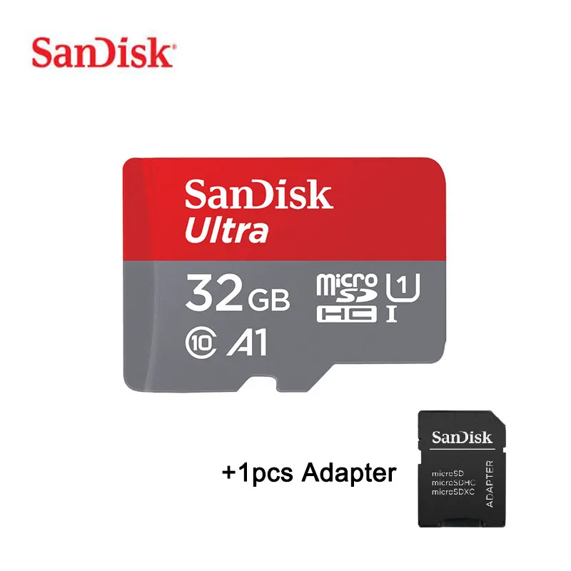 32GB with Adapter SanDisk карта Micro SD 16G 32G 64G 128G карта памяти C10 U1 A1 Micro карта для телефона компьютера SDXC SDHC скорость до 98 м/с - Емкость: 32GB with Adapter