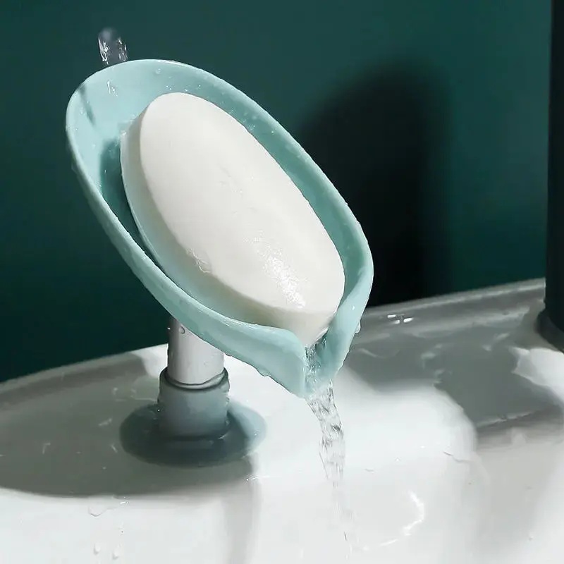 

Leaf Shaped Soap Holder Shower Soap Shelf Bath Soap Box Vertical Suction Cup Laundry Soap Dish Storage Tray