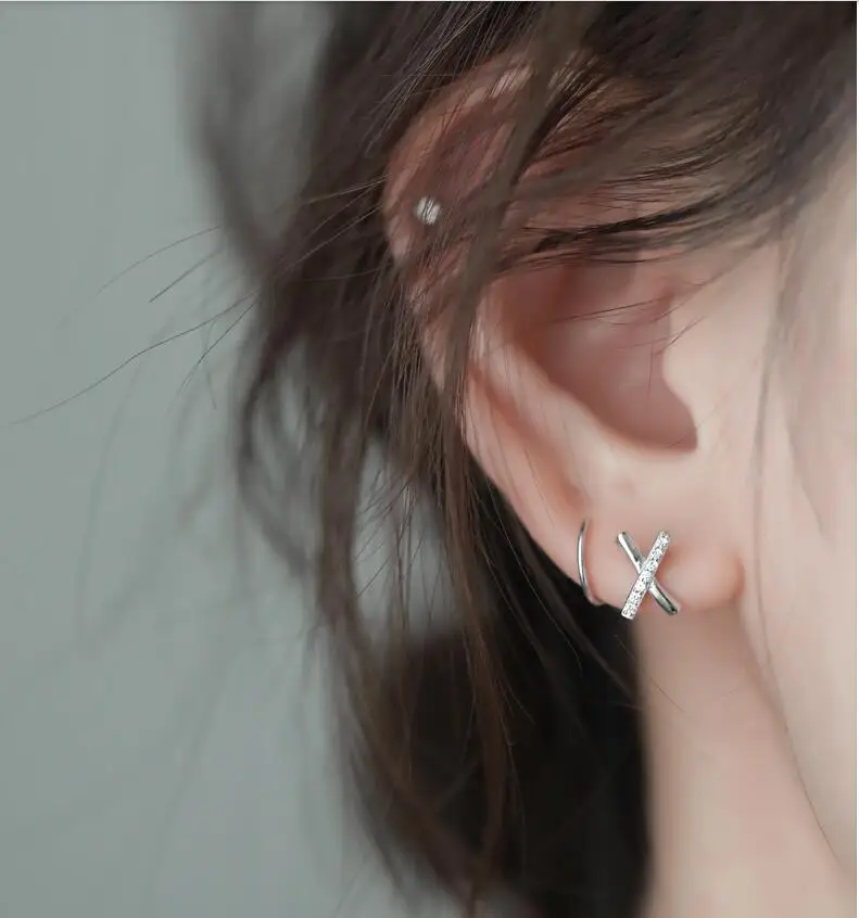 

Серьги-гвоздики из стерлингового серебра 925 пробы с кристаллами для женщин, свадебные серьги, модные ювелирные украшения на годовщину eh180