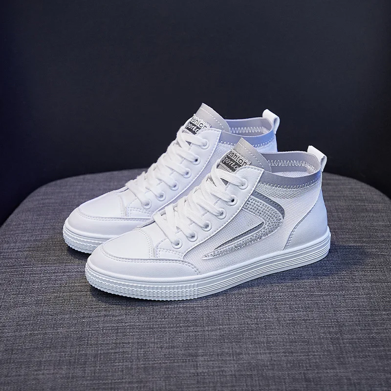 

Ins breathable high white shoes women's mesh 2021 summer new Korean students running shoes mesh shoes