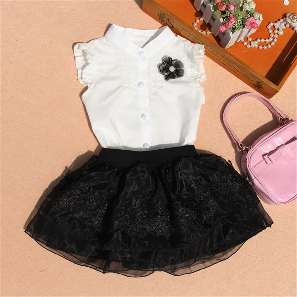 Летний топ для девочек 2020 детские белые блузки без рукавов черные рубашки с