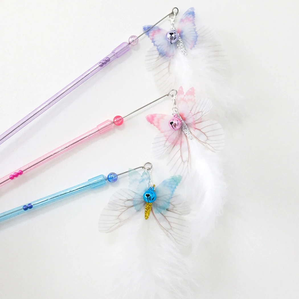 Прекрасный 5 шт. палочки для кошек Игрушка замена ленты собак и котов бабочка