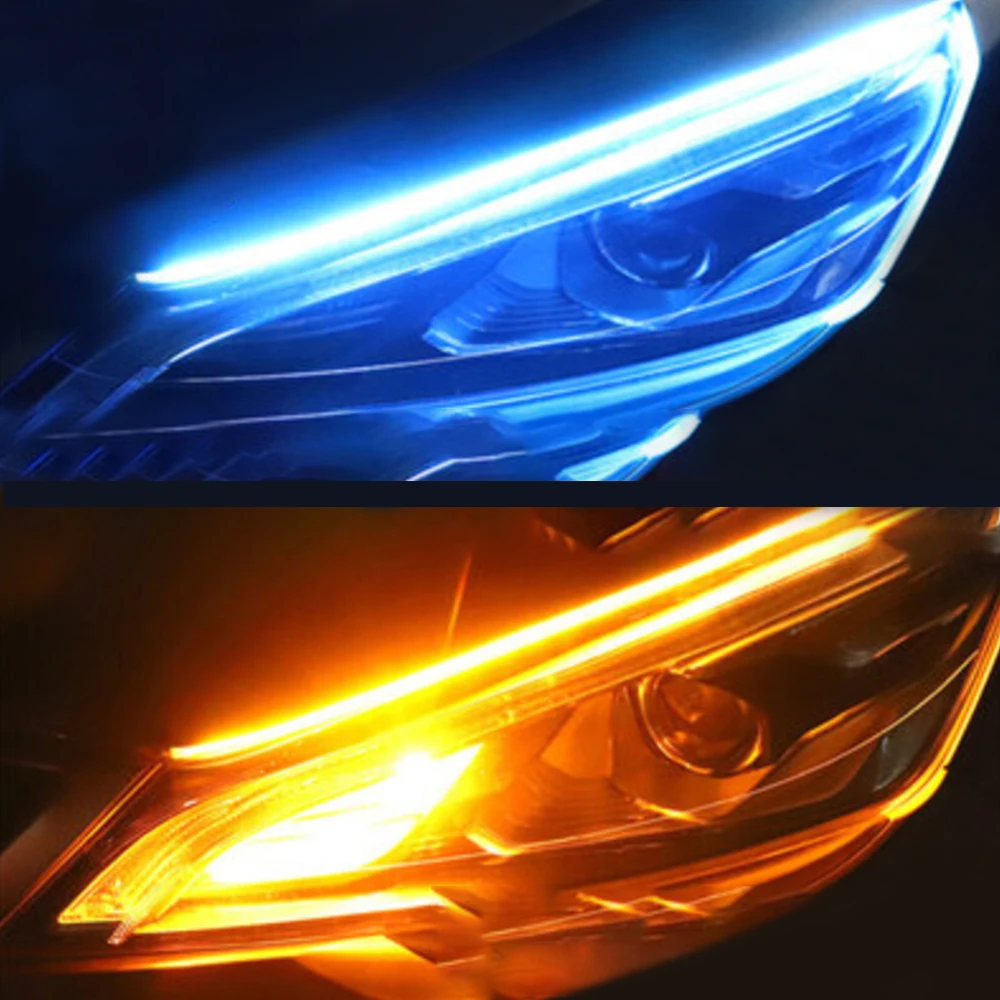 FORAUTO 2 шт./компл. светодиодные ленты для автомобиля DRL Дневной светильник гибкий