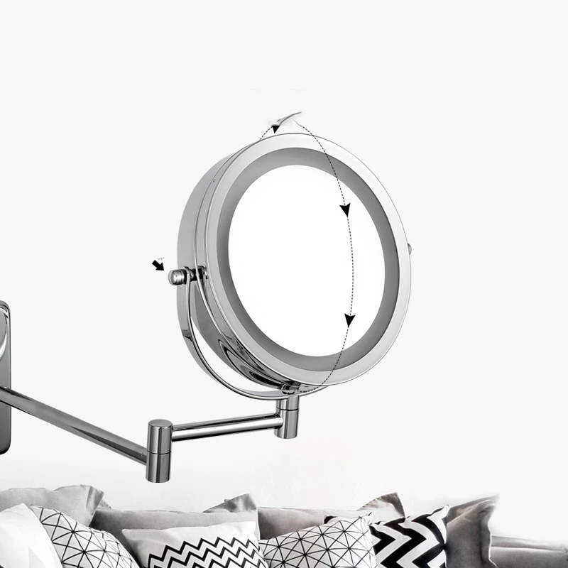 Выдвижное настенное зеркало с увеличением 7 дюймов и 3х светодиодный |