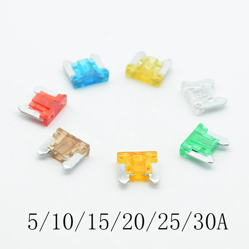 20pcs/lot micro Car Auto Blade Fuse 5A 7.5A 10A 15A 20A 25A 30A Mini Size Fuse