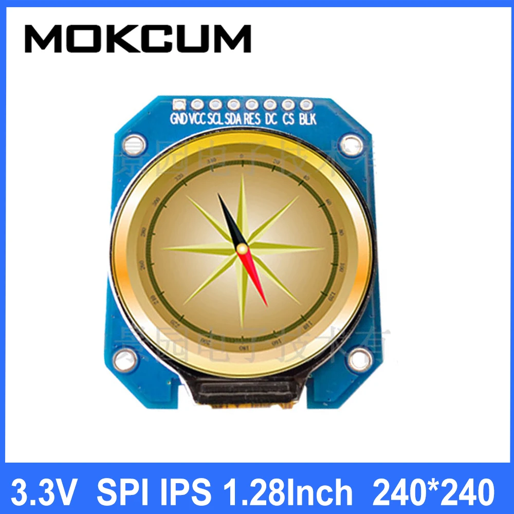DC 3 V 1 28 дюймов IPS ЖК дисплей Экран дисплея круглый RGB 0 7 мм 12Pin 240*240 GC9A01 драйвер SPI