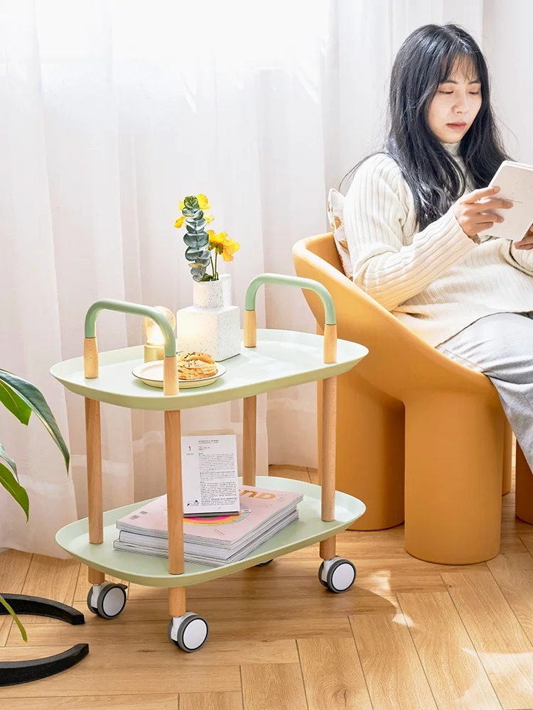 

Скандинавская простая тележка GY для гостиной, мобильный Маленький журнальный столик, Диванный боковой столик, домашний Многофункциональны...