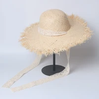 handmade parent child straw sun hats large wide brim gilrs high quality natural raffia panama beach straw caps for holiday gorro