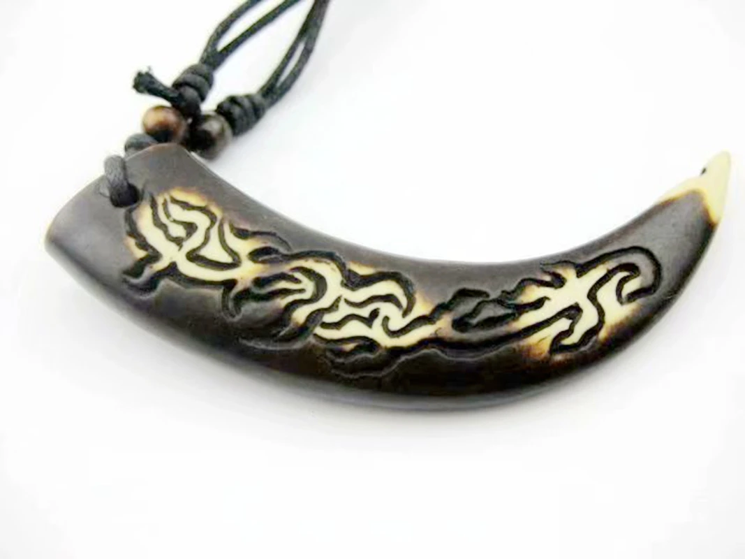 

12 pcs Design Personality Tribal Bone Big Size Necklace Long Rope Chain Male Punk Jewelry