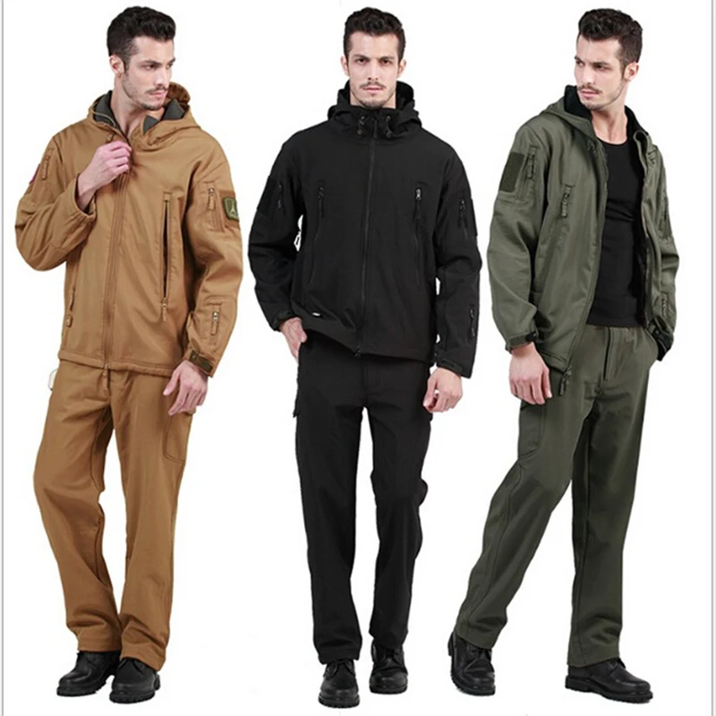 

Lurker Shark Skin Soft Shell Jackets Men Military Uniform Tactical Jacket Waterproof Fleece Camouflage Flight Hunting Coats