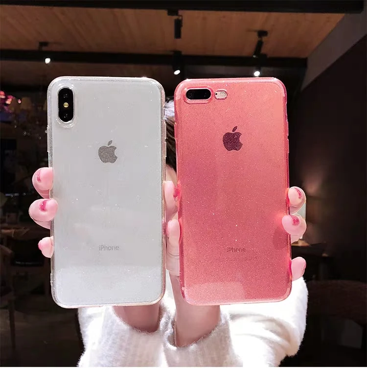 Блестящий розовый мягкий чехол для телефона девочек iphone 7 8 X 6s 6 S Plus Funda XS Max XR Apple |