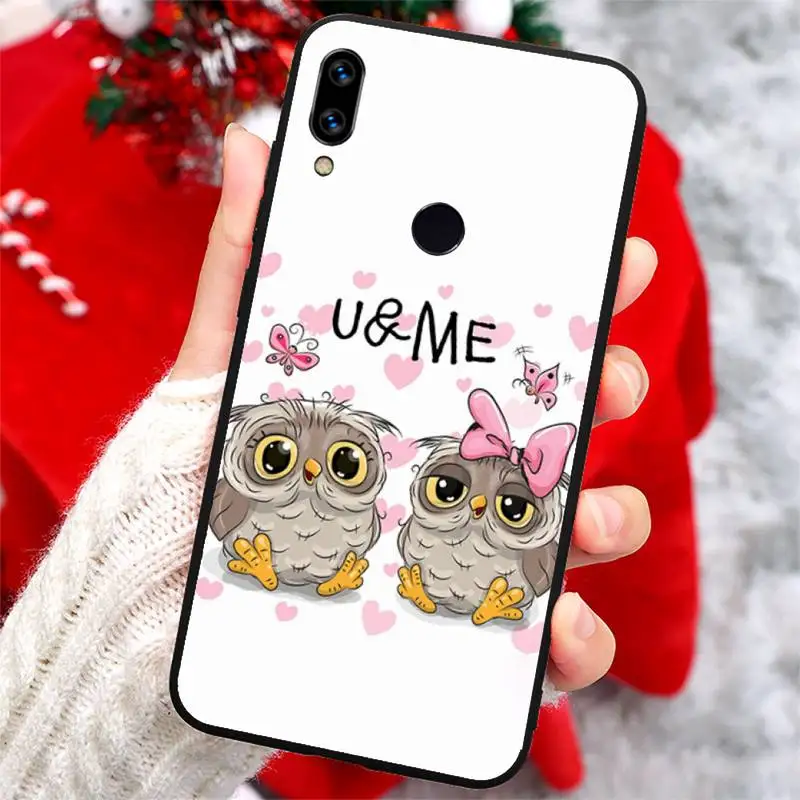 

Cute Owl cartoon animal luxury shell Phone Case For Xiaomi Redmi note 7 8 9 t k30 max3 9 s 10 pro lite