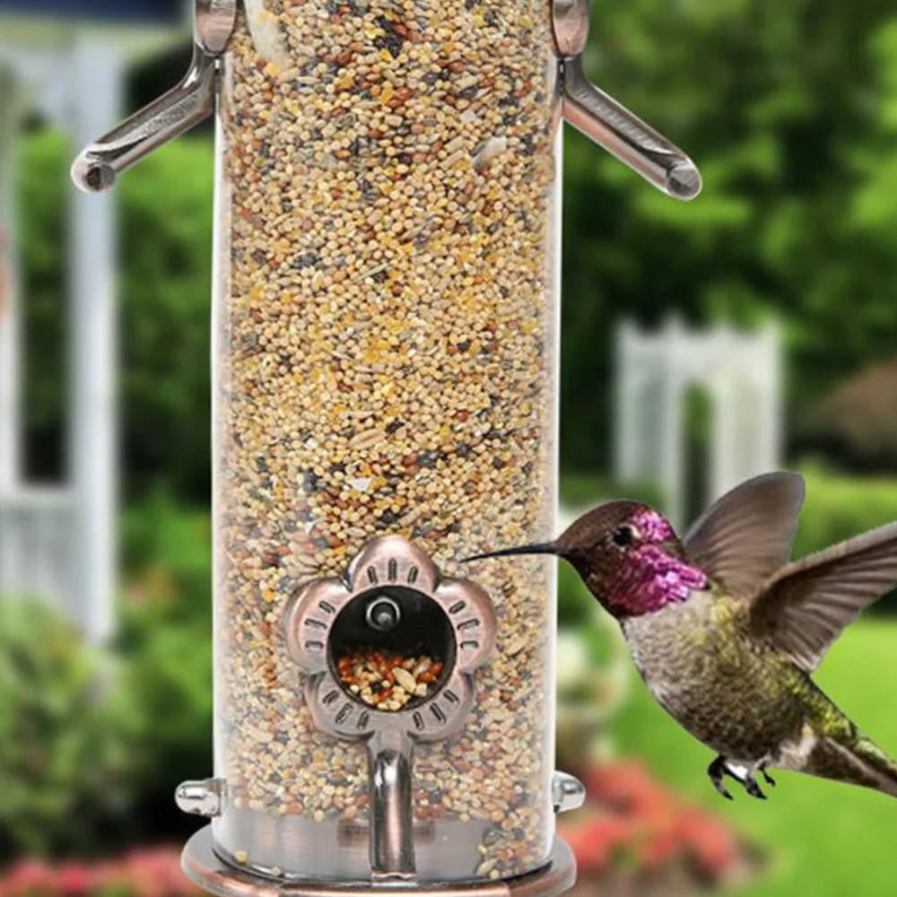 

1PC Hanging Type Metal Bird Feeder Outdoor Bird Hanging Feeder Practical Feeder