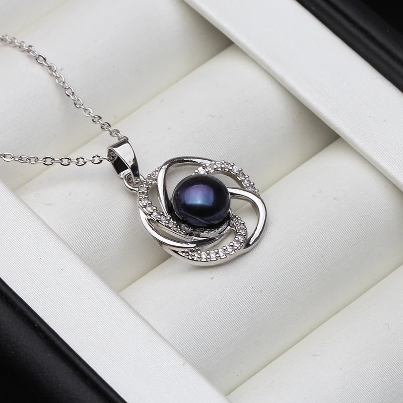 Настоящее натуральное пресноводное жемчужное ожерелье с подвеской милое из