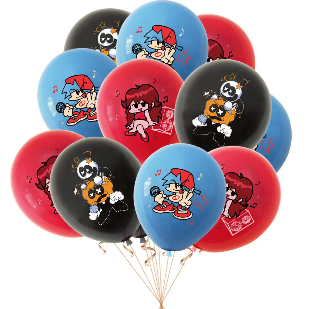 

10pcs 12inch Game Friday Night Funkin Cartoon Latex Balloon Happy Birthday Party Decorations Boy Girl Kids Toys Globos