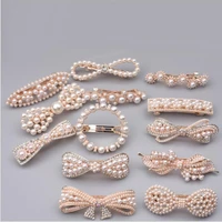 cute crystal hair hairpin elegant pearl barrettes resin foral hair clip barrette headwear tiara accessories gift for woman t0333
