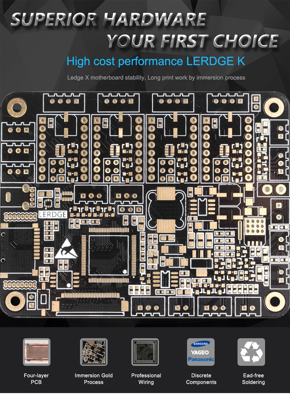 LERDGE-X 3d принтер управления Лер плата для управления принтер части материнская плата с ARM 32 бит материнская плата tmc2208 lv8729 a4988 Драйвер