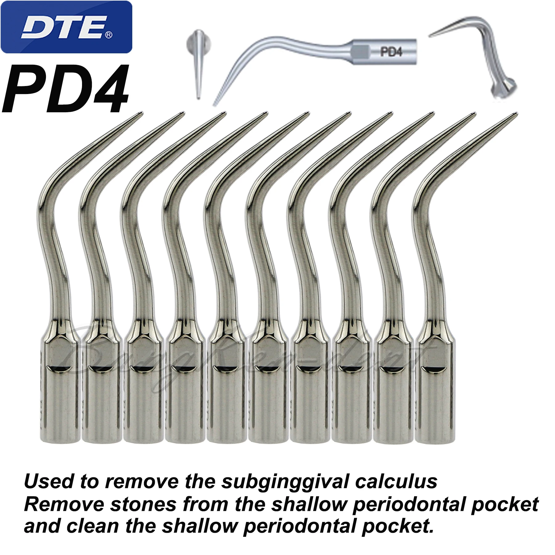 Woodpecker DTE Dental Ultrasonic Scaler Tips Compatible NSK SATELEC Remove Stones Clean Shallow Periodontal Pocket PD4-10pcs