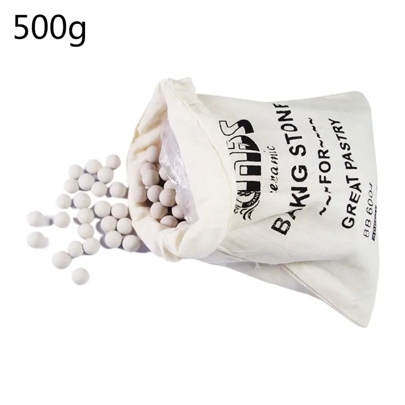 

2021 New 500g Cordierite Pie Baking Beans Beads Press Stone Weights with Storage Bag New