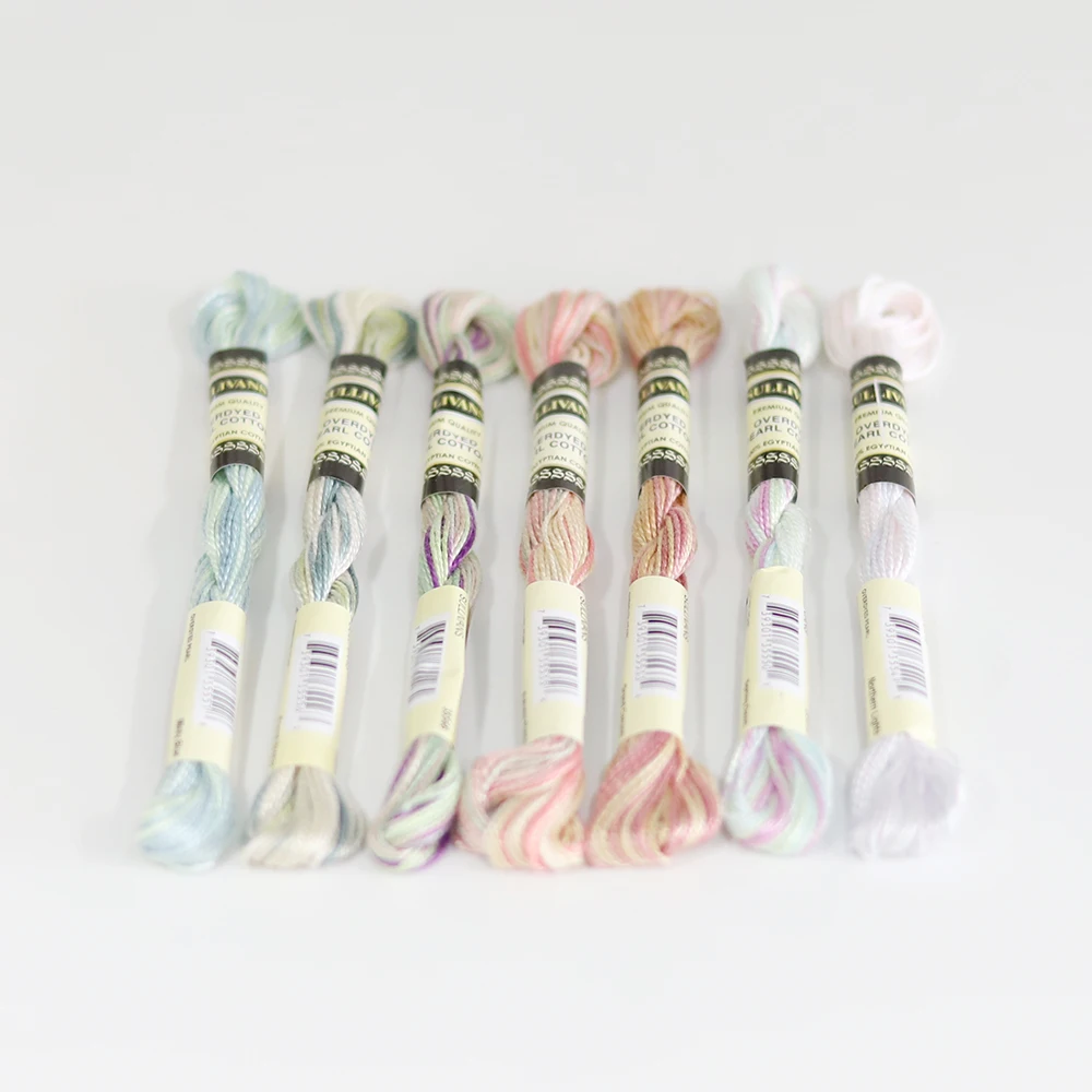 7 различных цветов жемчужная хлопчатобумажная нить 15 ярдов размер 5 100% египетская