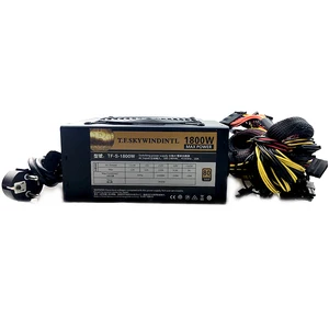 1800W PSU Power Supply for 8 GPU 1800W ATX Gaming Power Supply 80PLUS Gold Switching Power Supply 6 GPU 6+2PIN Sextuple Miner