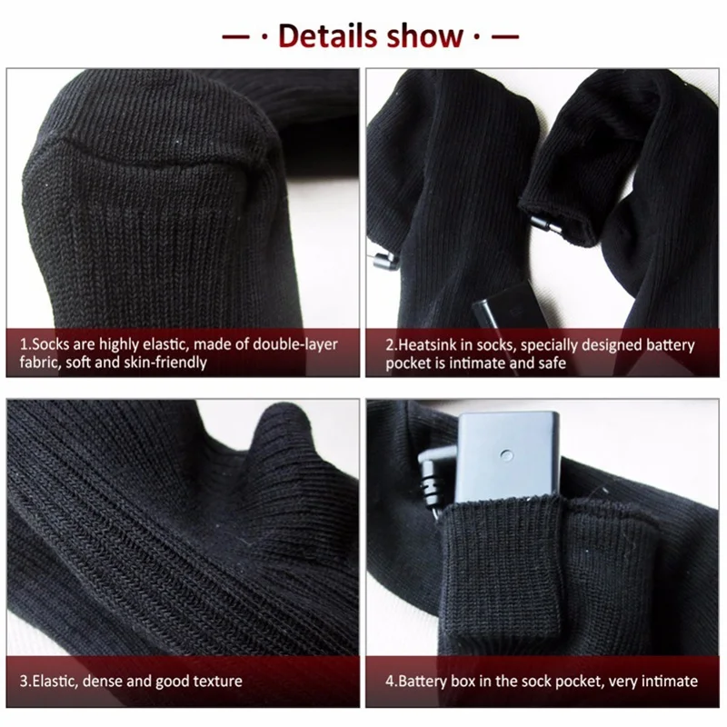 

Electric Heated Socks Winter Thermal Sports Socks Outdoor Skiing Cycling Hiking Hunting Fishing Foot Warmer Socks
