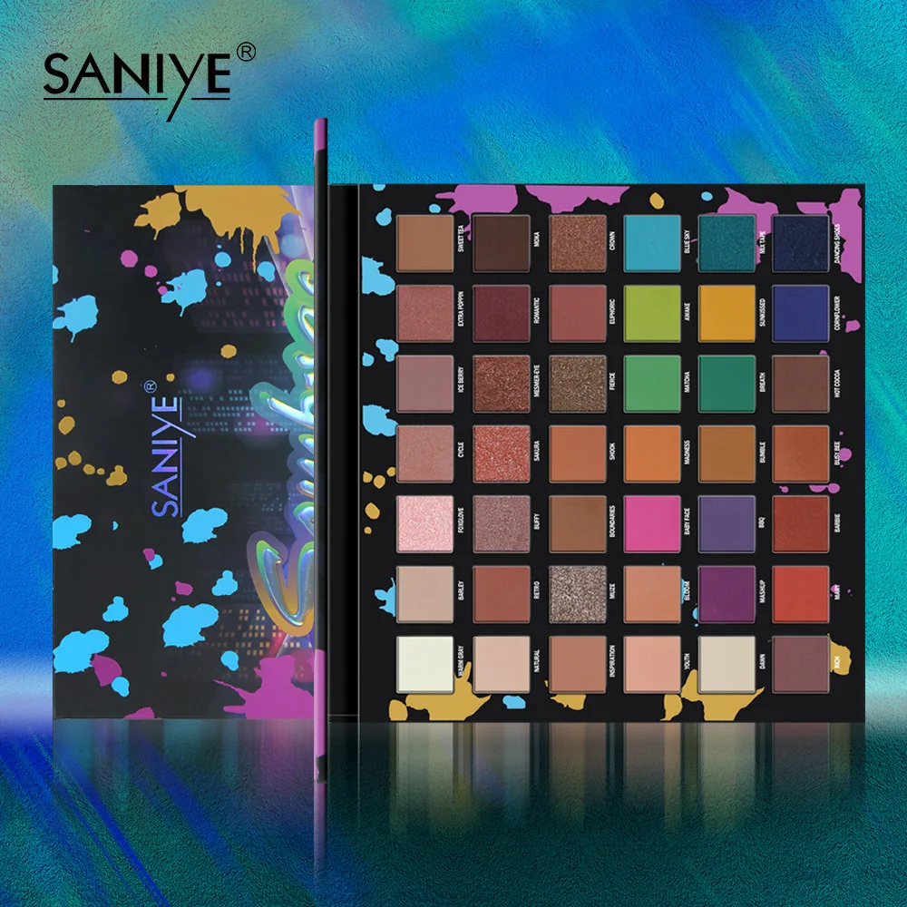 SANIYE 42 цвета тени для век палитра матовые стойкий макияж блестящие макияжа T094 |