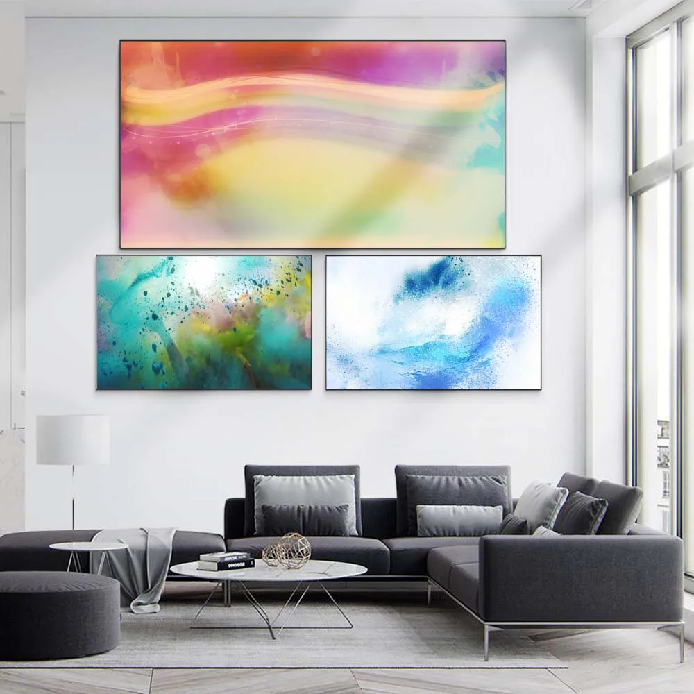 

Abstract oil painting color powder flying art canvas painting living room corridor office home decoration mural
