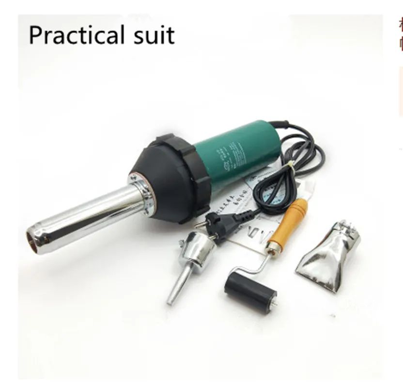 

1080W 220V 50Hz Plastic Hot Air Welding Gun with Pencil Tip Nozzle &amp Flat Tip &amp Pressure Roller Heat Gun Kit for Welder Ma