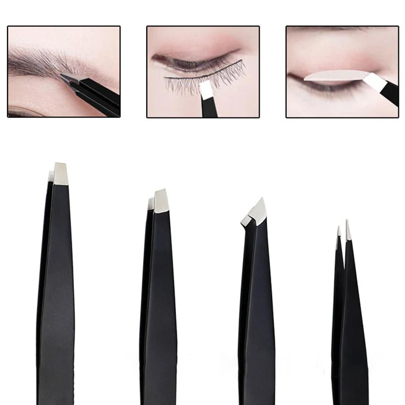 

1pc Eyebrow Tweezers Stainless Steel Hair Pluckers Clip Eyebrow Trimmer Beauty Tools Eyelash Extension Clip