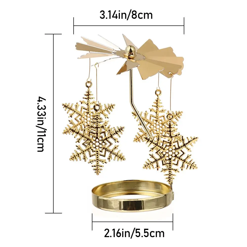 Рождественские подарки в виде снежинки Рождественский вращающийся подсвечник