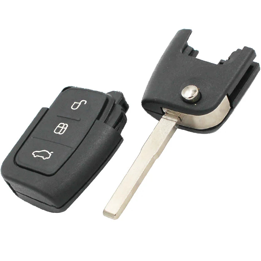 Складной дистанционный ключ с 3 кнопками брелок 433 МГц для Ford Focus чипом 4D63 или без