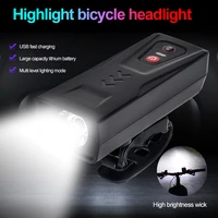 bike light rainproof usb rechargeable led mtb front lamp headlight aluminum 120dbs bicycle horn 300 lumens bike headlight
