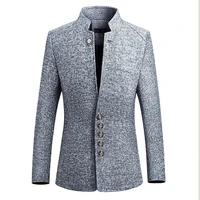 autumn blazer men new chinese style business casual stand collar male blazer slim fit mens blazer jacket plus size