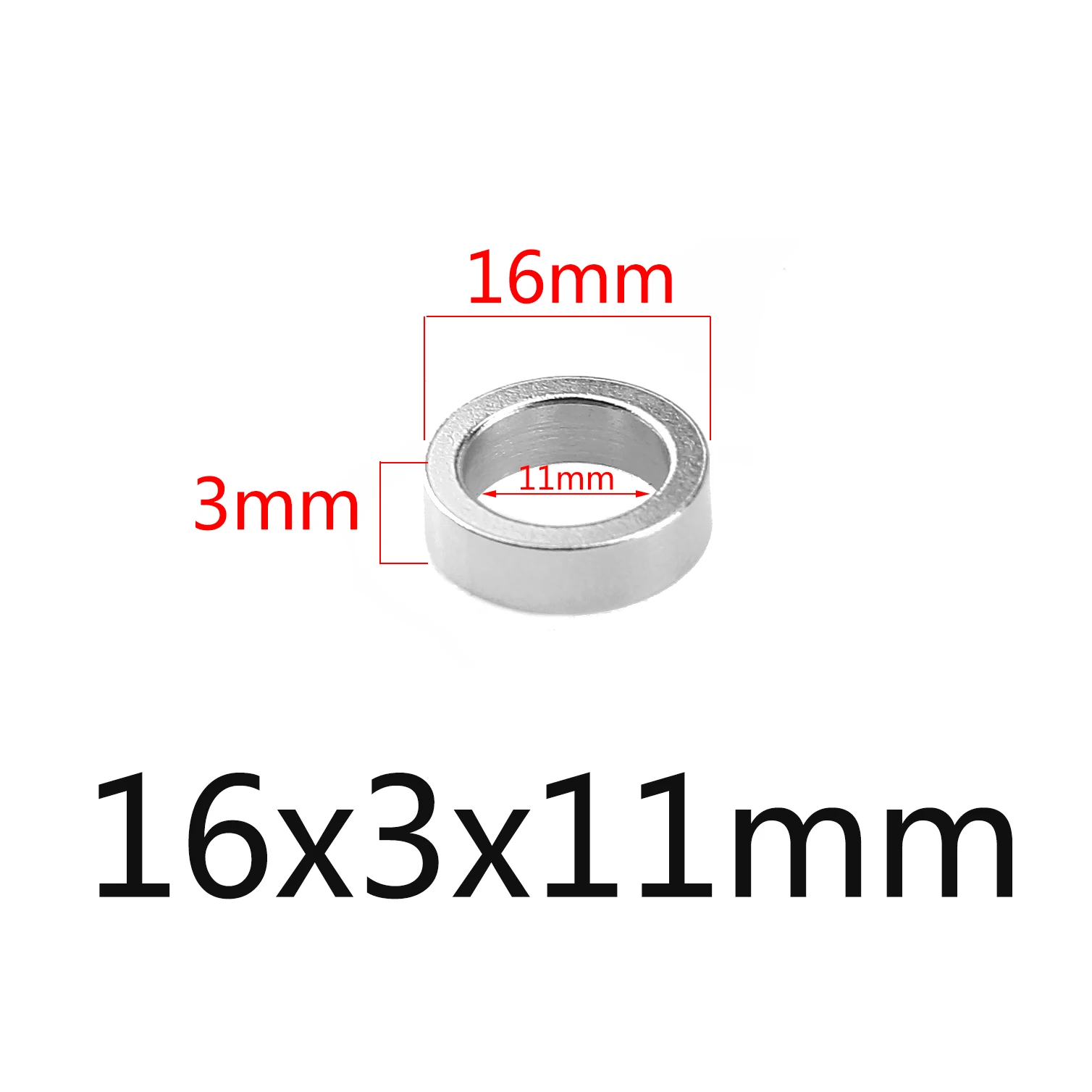 16x3x11mm 10 шт./лот 8 10 12 14 16 мм Нержавеющая сталь круглые, с большим отверстием свободный разделитель бисер бусы для "сделай сам" для изготовления ювелирных украшений аксессуары - Цвет: 16x3x11mm