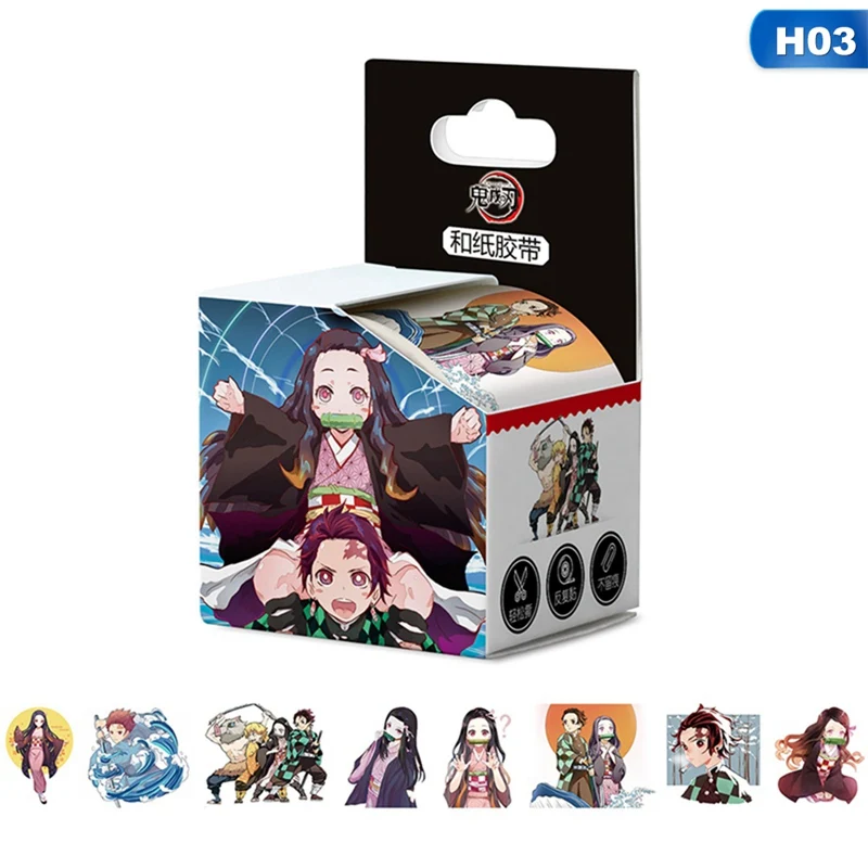 

New 4cm*5m Anime Demon Slayer Kimetsu No Yaiba Washi Tape Cartoon Adhesive Tape DIY Scrapbooking Sticker
