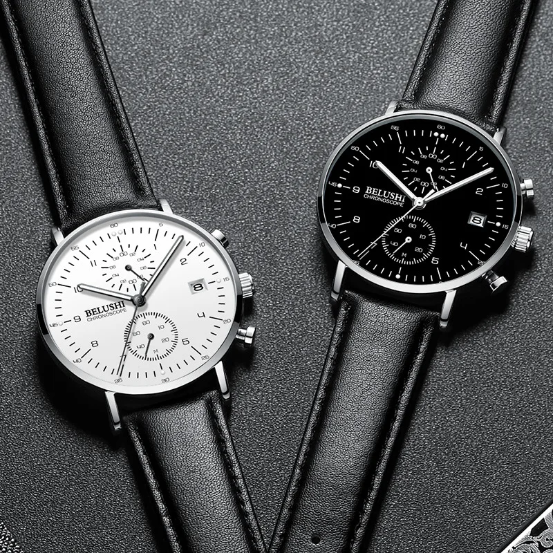 Модные мужские часы Топ бренд Роскошные наручные кварцевые синие