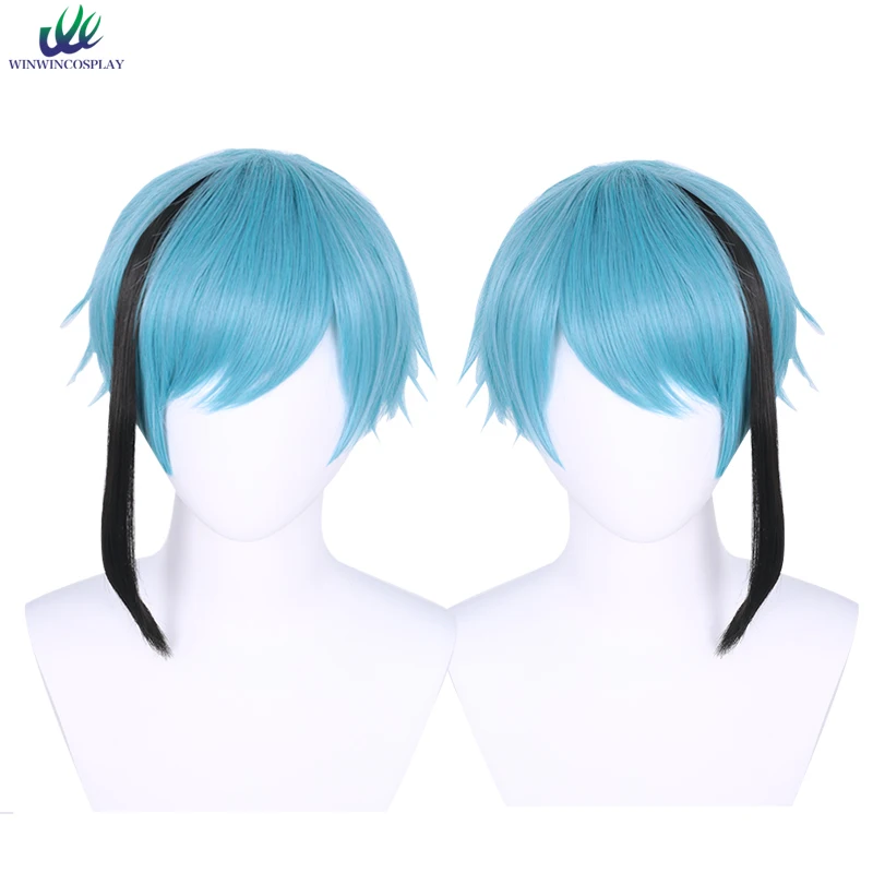 Парик для косплея из аниме витая страна чудес 30 см ледяная голубая пиявка волосы