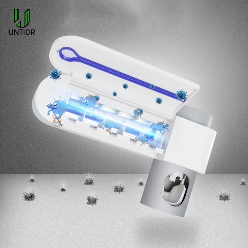 UNTIOR 3 In 1 UV Light Ultraviolet Toothbrush Sterilizer Automatic Toothpaste Dispenser ToothBrush Holder bathroom accessories | Дом и сад
